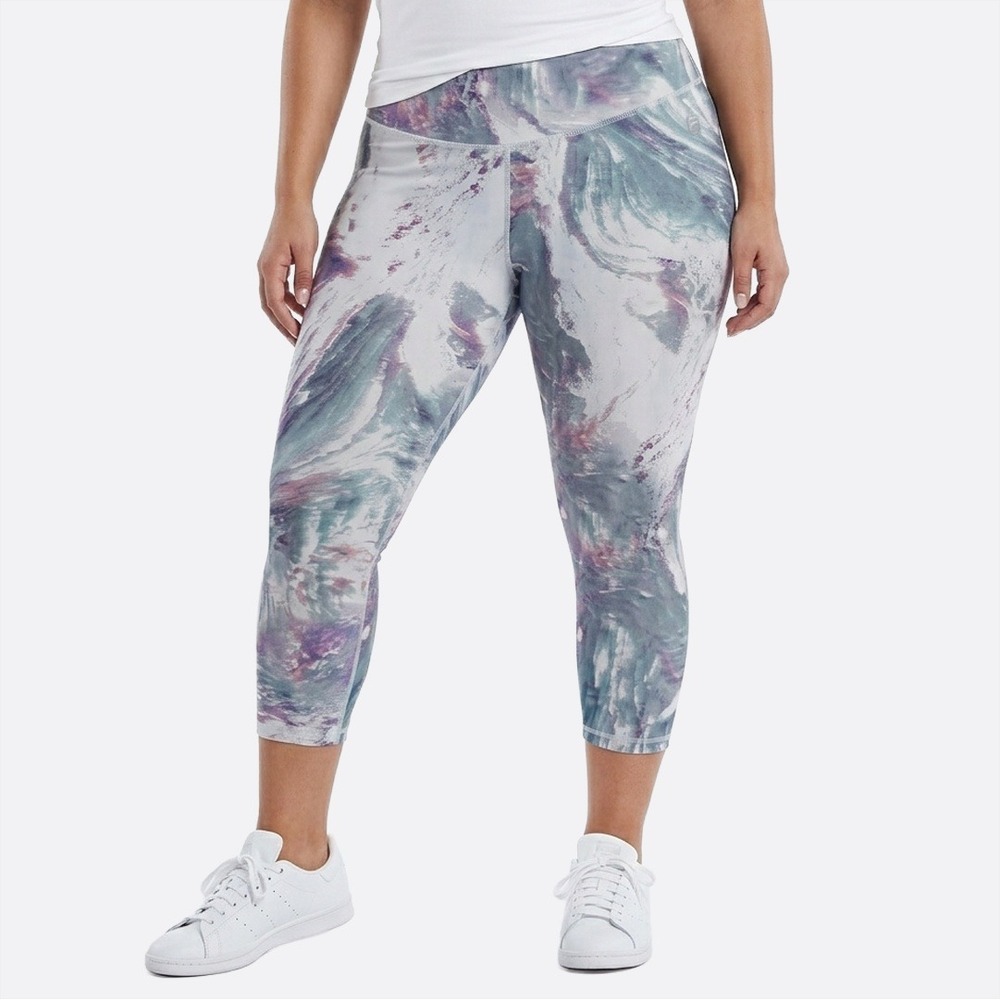 Fabletics Stratus Print Define PowerHold Leggings Capri 0X L Athleisure Gorpcore